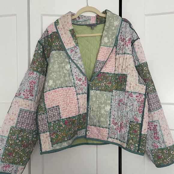 Anthropologie Conditions Apply Floral Printed Quilted Jacket NWOT Size XL - Picture 3 of 8